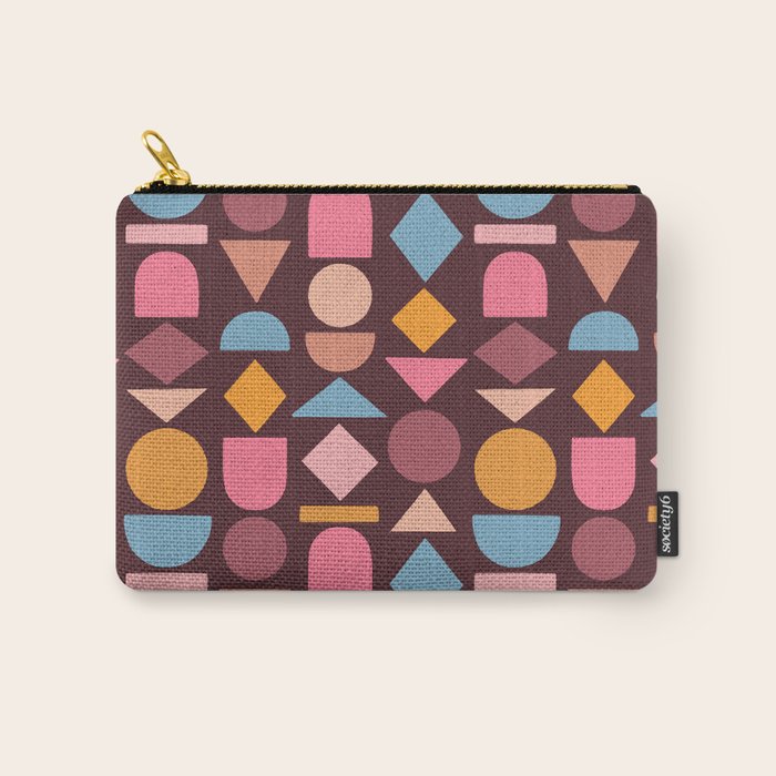 Geo Mod Shapes - Dark Carry All Pouch Gallery Image 1