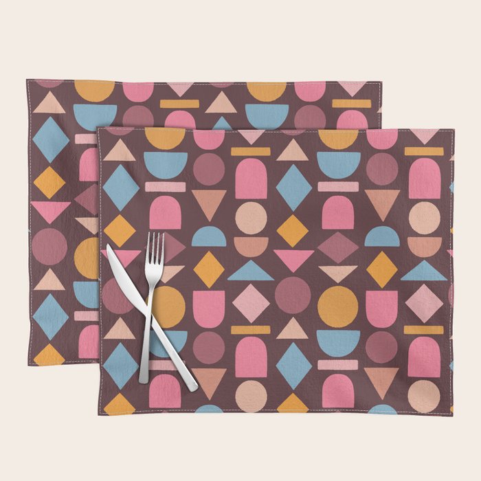 Geo Mod Shapes - Dark Placemat Gallery Image 1