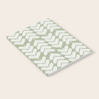 Leaves and Stems Chunky Knit Botanical Pattern in Pale Gray and Sage Green Notebook Gallery Image 2
