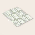 Leaves and Stems Chunky Knit Botanical Pattern in Pale Gray and Sage Green Notebook Gallery Image 3