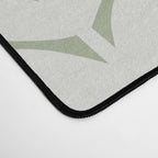 Leaves and Stems Chunky Knit Botanical Pattern in Pale Gray and Sage Green Desk Mat Gallery Image 4