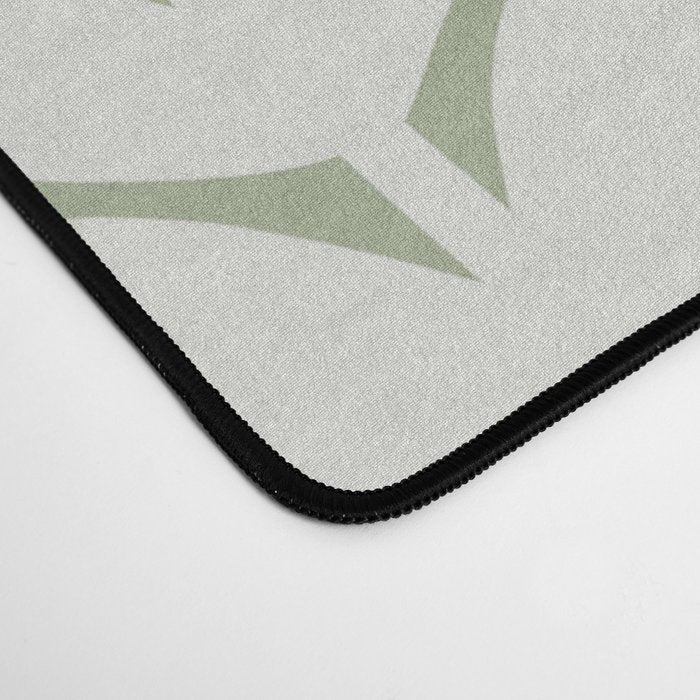 Leaves and Stems Chunky Knit Botanical Pattern in Pale Gray and Sage Green Desk Mat Gallery Image 4