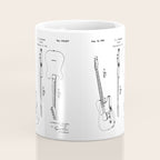 Electric Guitar Patent - Guitar Player Art - Black Chalkboard Coffee Mug Gallery Image 4