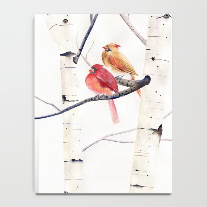 Cardinals and Birch Trees  Notebook Gallery Image 4
