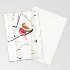 Cardinals and Birch Trees  Stationery Card Gallery Image 2