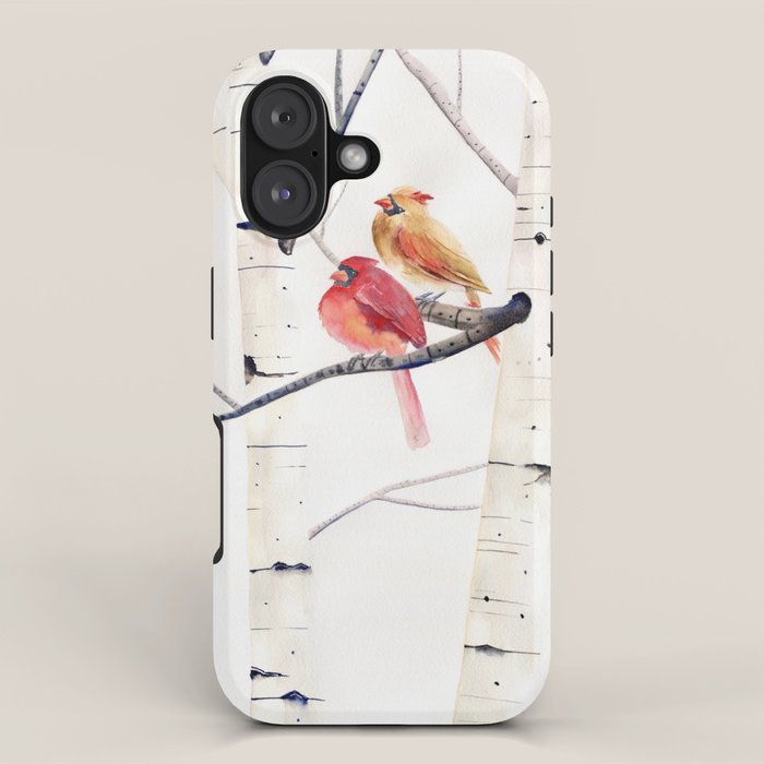 Cardinals and Birch Trees  iPhone Case Gallery Image 1