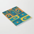 Mid Century Modern Piquet Retro Abstract Multi Pattern in Moroccan Blue Teal Orange Olive Mustard Notebook Gallery Image 2