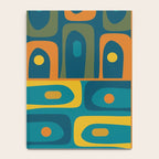 Mid Century Modern Piquet Retro Abstract Multi Pattern in Moroccan Blue Teal Orange Olive Mustard Notebook Gallery Image 4