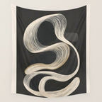Monochrome Flow - Abstract Line Movement Wall Tapestry Gallery Image 4