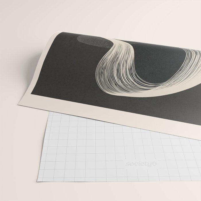 Monochrome Flow - Abstract Line Movement Wrapping Paper Gallery Image 2