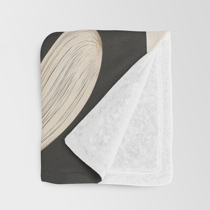 Monochrome Flow - Abstract Line Movement Throw Blanket Gallery Image 3