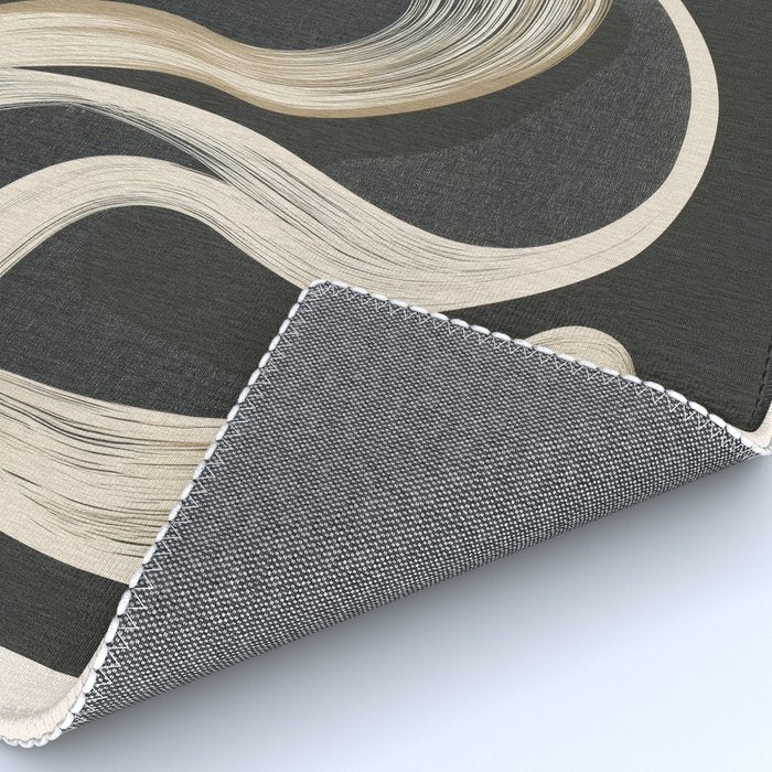 Monochrome Flow - Abstract Line Movement Rug Gallery Image 4