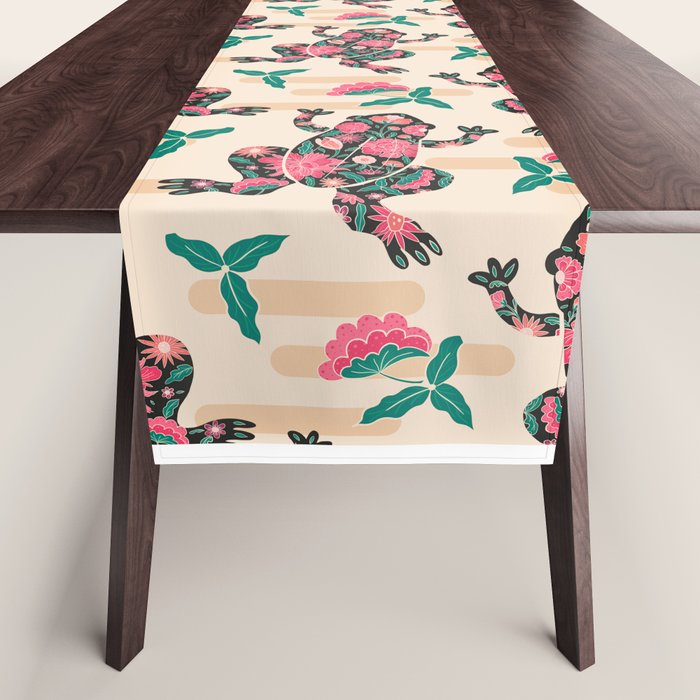 Frogs in bloom  Table Runner Gallery Image 1