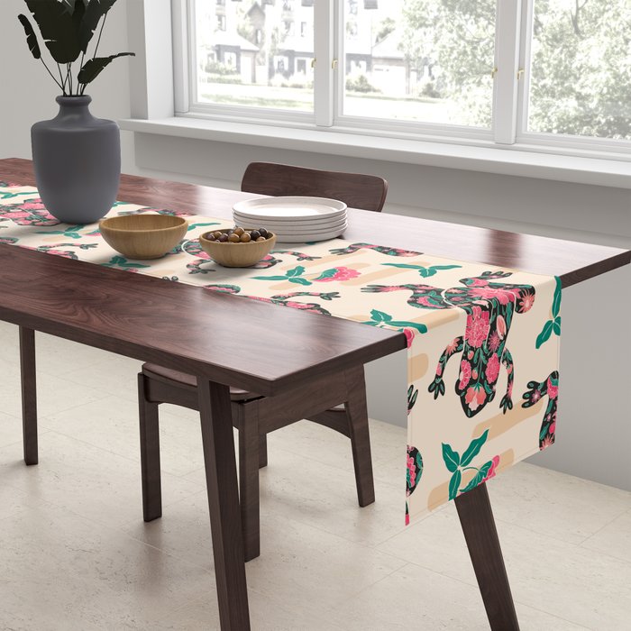 Frogs in bloom  Table Runner Gallery Image 2