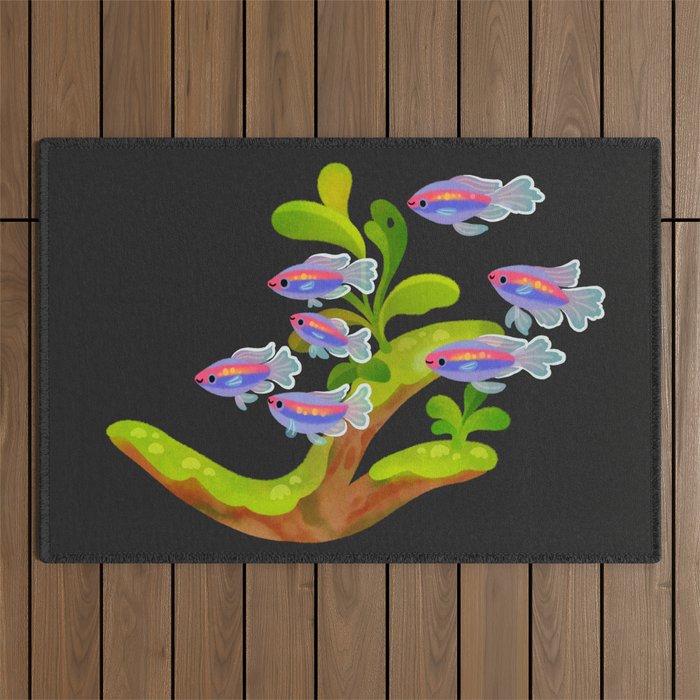Freshwater fish and plants 1 Outdoor Rug Gallery Image 1