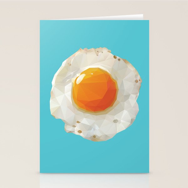 Fried Egg Polygon Art Stationery Card Gallery Image 1