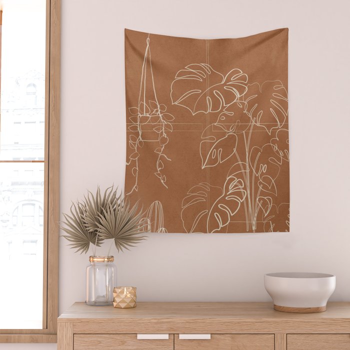 Minimal Window With Potted Plants 5 Wall Tapestry Gallery Image 2