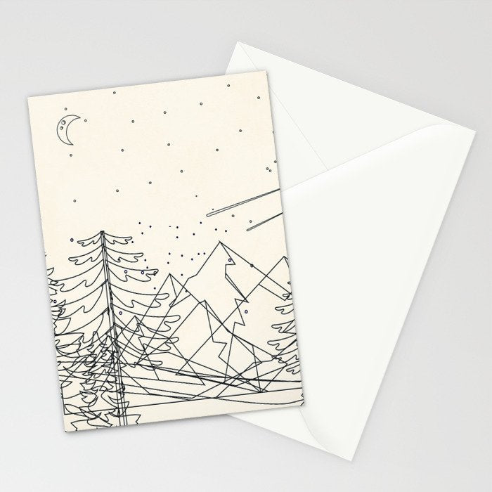 Minimal Line Mountain Beauty I Stationery Card Gallery Image 2