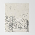 Minimal Line Mountain Beauty I Throw Blanket Gallery Image 2