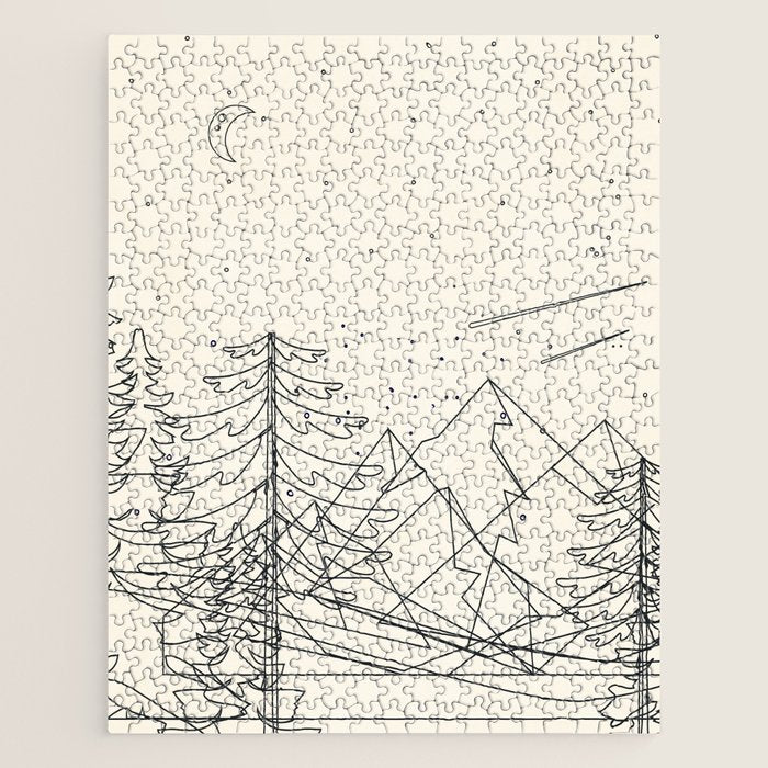 Minimal Line Mountain Beauty I Jigsaw Puzzle Gallery Image 1