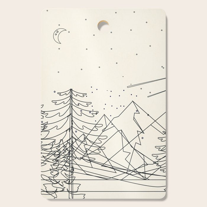 Minimal Line Mountain Beauty I Cutting Board Gallery Image 1