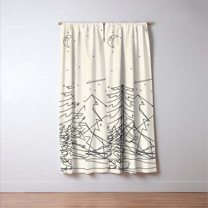 Minimal Line Mountain Beauty I Window Curtain Gallery Image 3