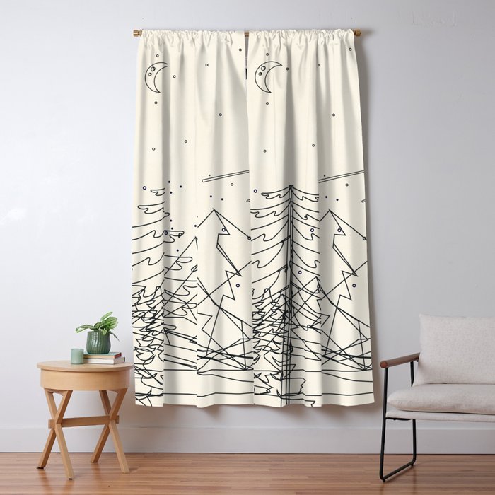 Minimal Line Mountain Beauty I Window Curtain Gallery Image 1