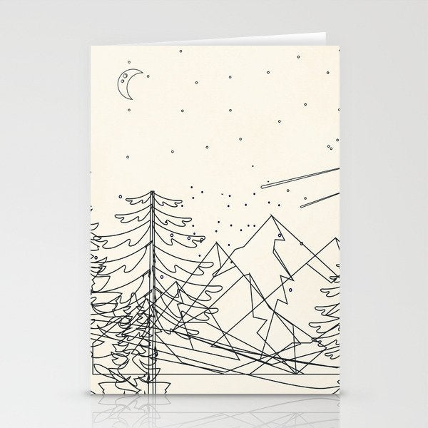 Minimal Line Mountain Beauty I Stationery Card Gallery Image 2