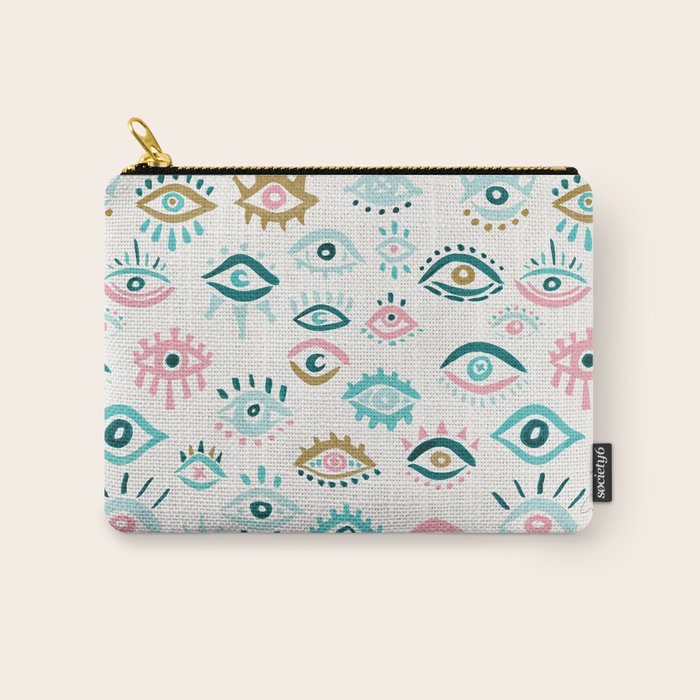 Mystic Eyes - Turquoise & Pink Carry All Pouch Gallery Image 1