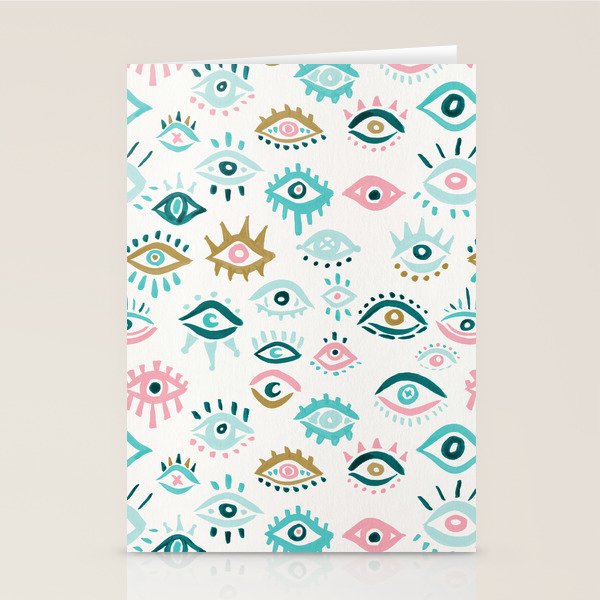 Mystic Eyes - Turquoise & Pink Stationery Card Gallery Image 2