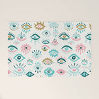 Mystic Eyes - Turquoise & Pink Welcome Mat Gallery Image 1