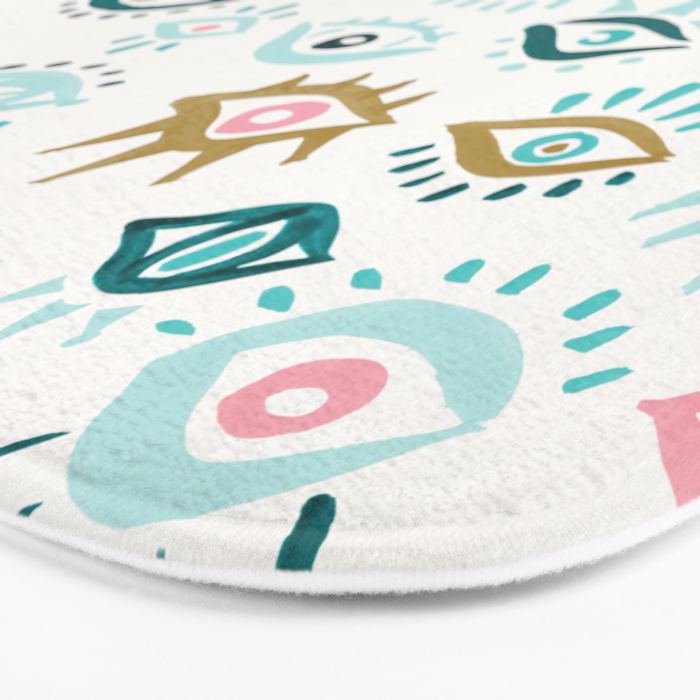 Mystic Eyes - Turquoise & Pink Bath Mat Gallery Image 3