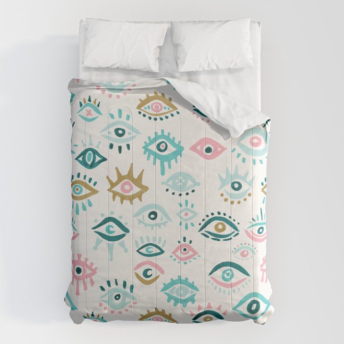 Mystic Eyes - Turquoise & Pink Comforter Gallery Image 6