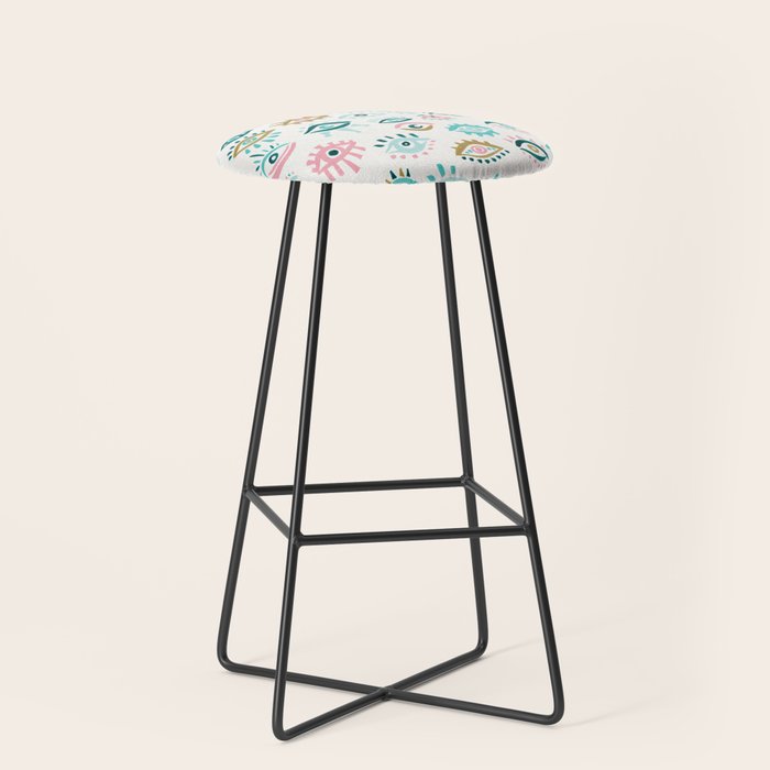 Mystic Eyes - Turquoise & Pink Stool Gallery Image 1