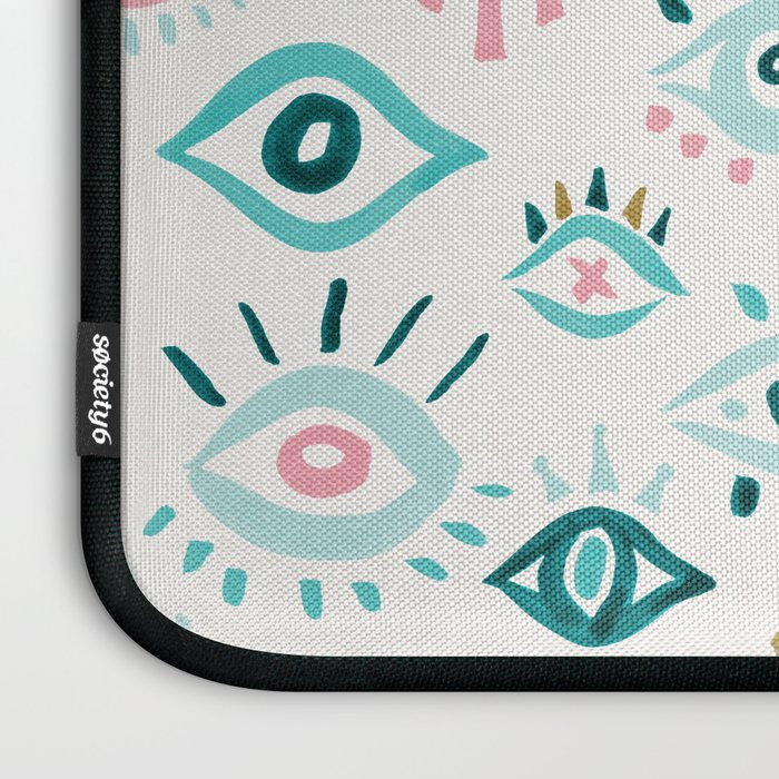 Mystic Eyes - Turquoise & Pink Laptop Sleeve Gallery Image 3