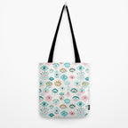 Mystic Eyes - Turquoise & Pink Tote Bag Gallery Image 2