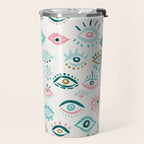 Mystic Eyes - Turquoise & Pink Travel Mug Gallery Image 2