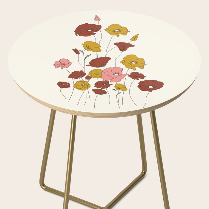 Colorful Poppy Flowers Side Table Gallery Image 2