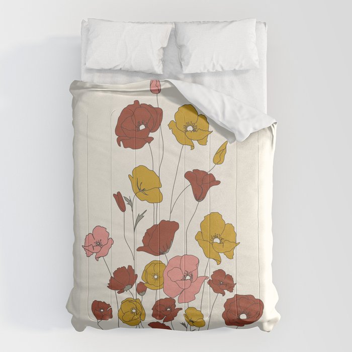 Colorful Poppy Flowers Comforter Gallery Image 1