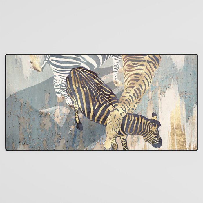 Metallic Zebras Desk Mat Gallery Image 3