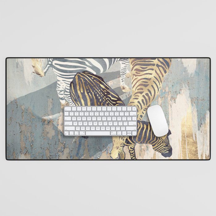 Metallic Zebras Desk Mat Gallery Image 1