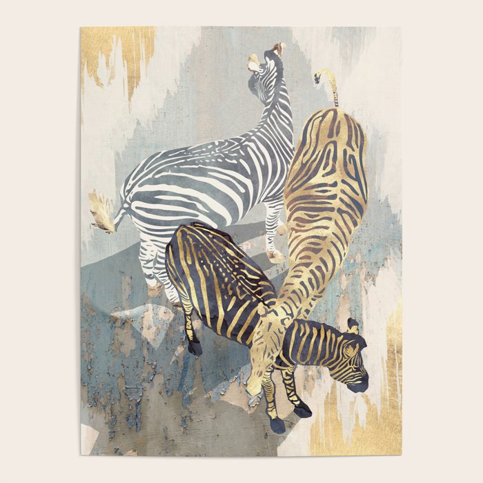 Metallic Zebras Poster Gallery Image 1