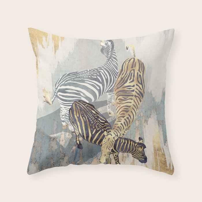 Metallic Zebras Throw Pillow Gallery Image 6