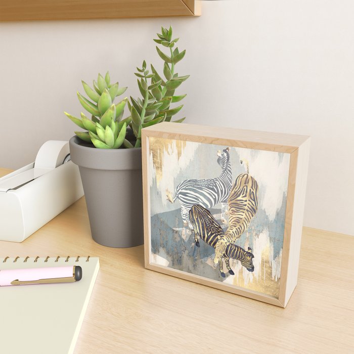 Metallic Zebras Mini Art Print Gallery Image 2