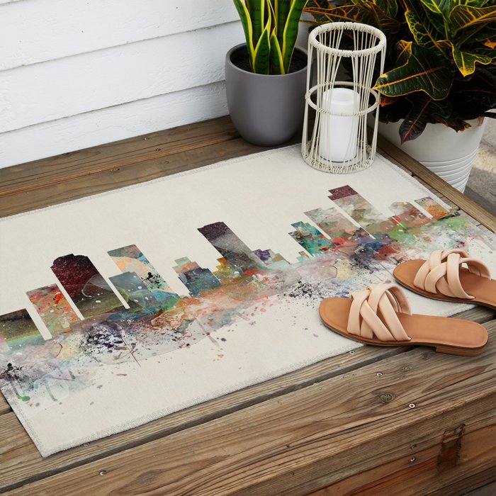 denver colorado skyline Outdoor Rug Gallery Image 2