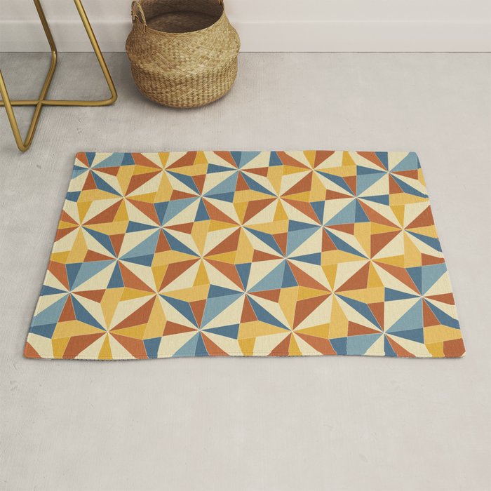 Kaleidoscope Tile Pattern IV Bright Vibrant Summer Rug Gallery Image 1