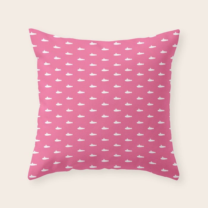 Tiny Submarines - Bright Pink Throw Pillow Gallery Image 6