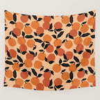 Seamless Citrus Pattern / Oranges Wall Tapestry Gallery Image 4