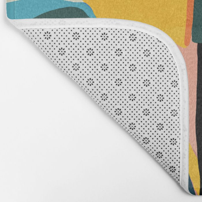 Nature Doesn't Hurry Yet All Is Accomplished, Colorful Botanical Plant Pot Illustration Tropical Bath Mat Gallery Image 2