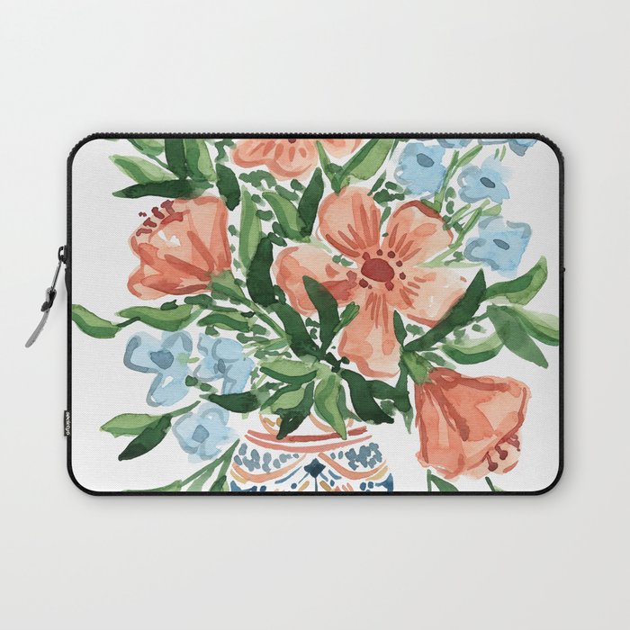 Peachy Florals Laptop Sleeve Gallery Image 1